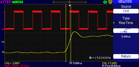 Atten ADS1102CML risetime measurement