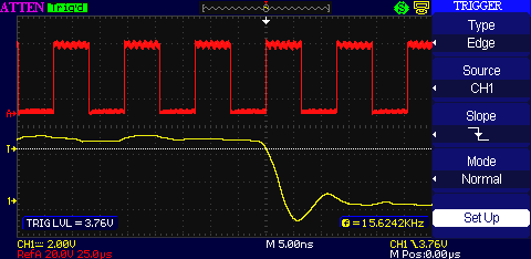 Atten ADS1102CML trigger on falling slope (high)